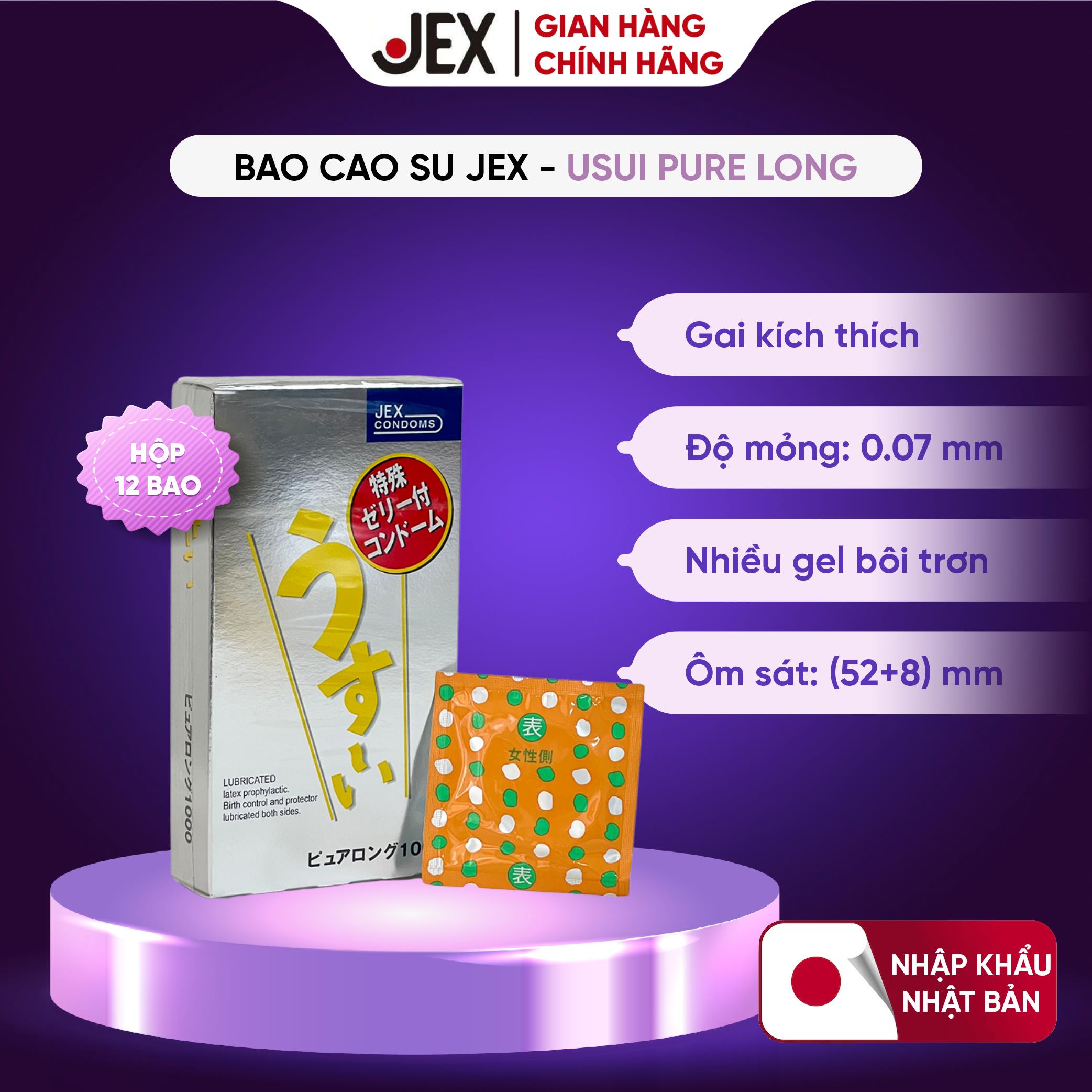 Bao cao su Jex – Usui Pure Long Hộp 12 bao